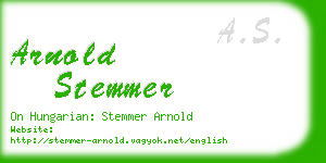 arnold stemmer business card